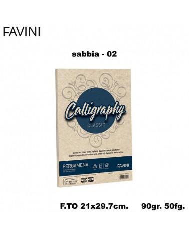FAVINI PERGAMENA CALLIGRAPHY 90GR.50FG.A4 SABBIA 02