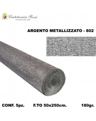 C.ROSSI CRESPO 180GR.50X250CM.ARGENTO 802-METAL [5PZ]