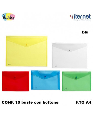 ITERNET BUSTE BOTTONE A4 10PZ. BLU