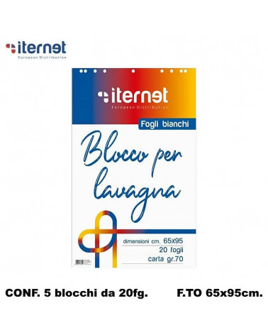 ITERNET FOGLI LAVAGNA 65X95 20FG. BIANCHI [5PZ]
