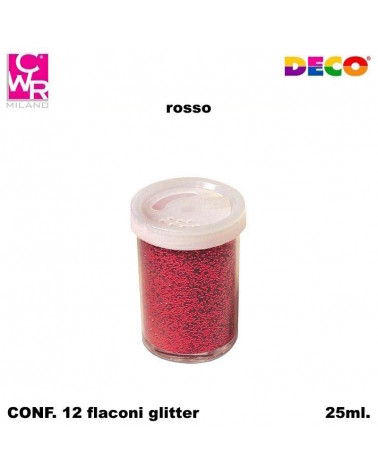 CWR GLITTER FLACONE 25ml. ROSSO [12PZ]