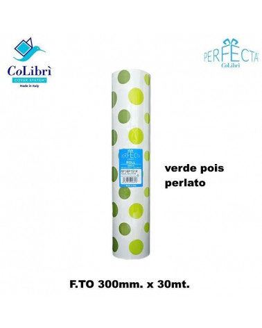COLIBRI ROTOLO PERFECTA 300X30 VERDE POIS PERLATO