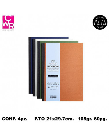 CWR DUO LAYFLAT BLOCCO 21x29,7 60pag.105gr. COLOR [4PZ]