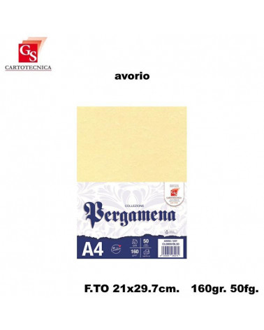 GS PERGAMENA AVORIO 21X29,7 50PZ. SENZA CORNICE