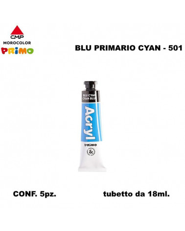 PRIMO TEMPERA ACRILICA 18ML. BLU CYAN 501 [5PZ]