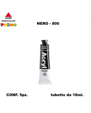 PRIMO TEMPERA ACRILICA 18ML. NERO 800 [5PZ]