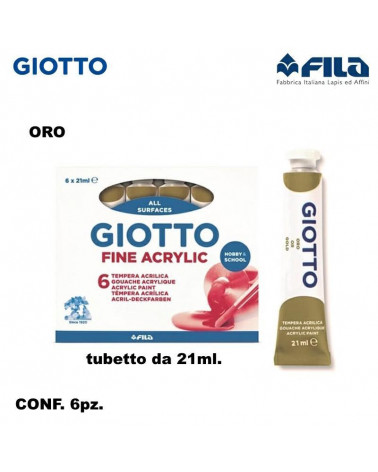 GIOTTO TEMPERA T.7 21ML. ACRILICA-ORO [6PZ]