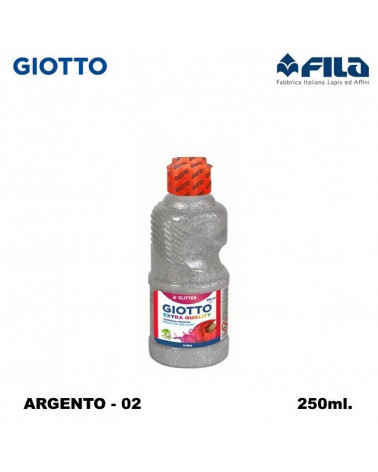 GIOTTO TEMPERA GLITTER 250ML. ARGENTO 02
