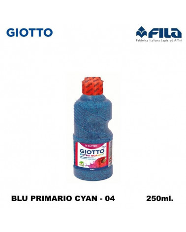 GIOTTO TEMPERA GLITTER 250ML. BLU CYAN 04