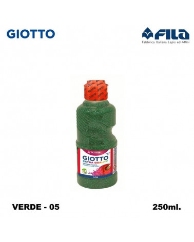 GIOTTO TEMPERA GLITTER 250ML. VERDE 05