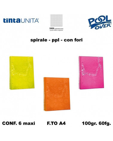 TINTA UNITA GLOW MAXI SPIR. PVC CON FORI 60fg.5M [6PZ]