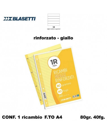 BLASETTI RICAMBIO A4 RINFORZATO GIALLO 1R