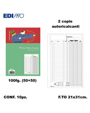 EDIPRO PRIMA NOTA CASSA 21X31 2C. E5356A [10PZ]