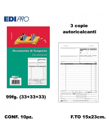 EDIPRO DDT 15X23 3C. E5215CT-DOCUMENTO TRASPORTO [10PZ]
