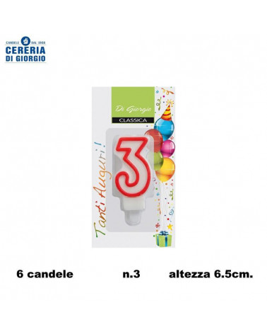 CERERIA DI GIORGIO CANDELA A NUMERO N.3 [6PZ]