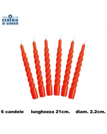 CERERIA DI GIORGIO CANDELA TORTIGLIONE 20CM.ROSSO [6PZ]