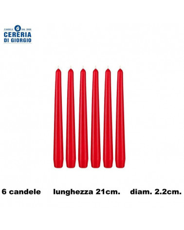 CERERIA DI GIORGIO CANDELA CONICA 21CM.ROSSO [6PZ]