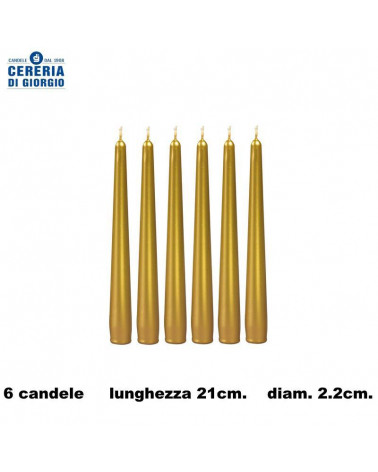 CERERIA DI GIORGIO CANDELA CONICA 20CM.ORO [6PZ]