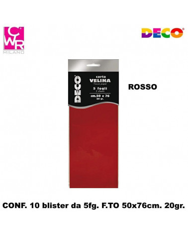 CWR VELINA COLORATA 5FG.50X76 ROSSO [10PZ]