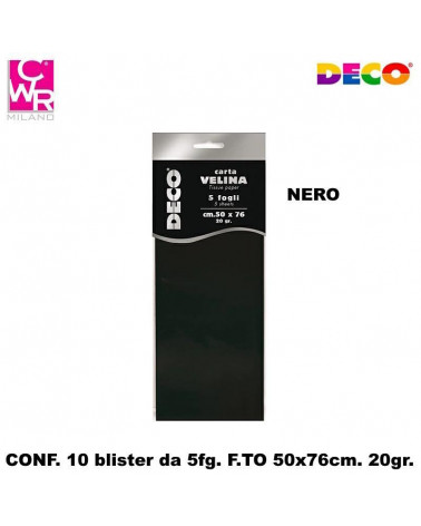 CWR VELINA COLORATA 5FG.50X76 NERO [10PZ]