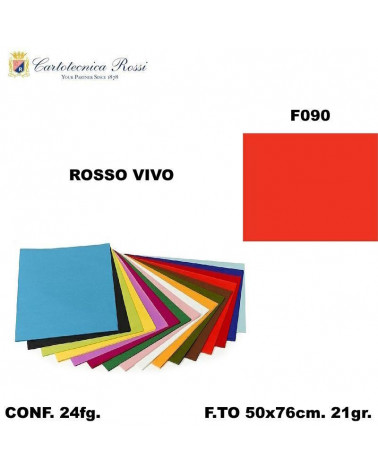 C.ROSSI VELINA COLORATA 24FG.50X76 ROSSO VIVO F090