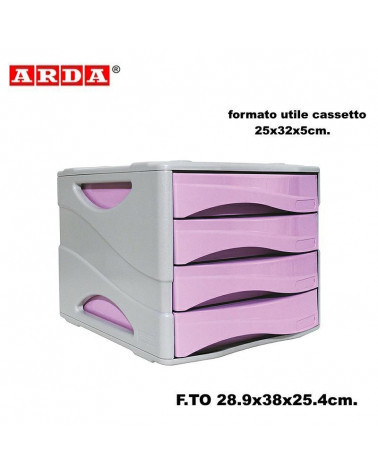 ARDA CASSETTIERA PASTEL 4 CASSETTI LILLA