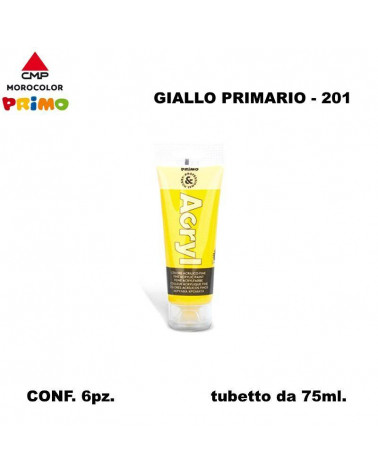 PRIMO COLORE ACRILICO 75ml.GIALLO PRIMARIO 201 [6PZ]