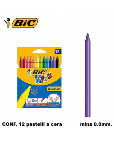 BIC PASTELLO PLASTIDECOR 12PZ.CERA