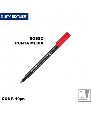 STAEDTLER LUMOCOLOR M 317  ROSSO M[10PZ]