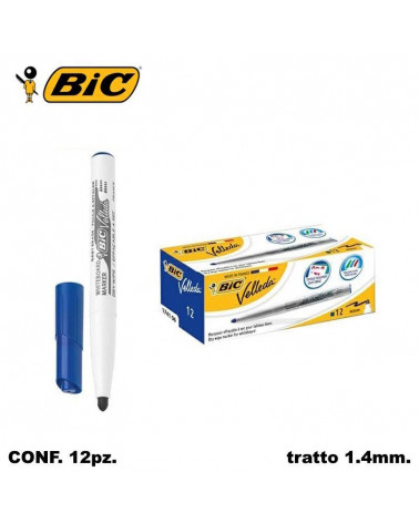 BIC MARCATORE VELLEDA 1741 12PZ. BLU-P.TONDA-JUNIOR