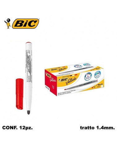 BIC MARCATORE VELLEDA 1741 12PZ. ROSSO-P.TONDA-JUNIOR