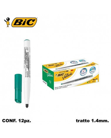BIC MARCATORE VELLEDA 1741 12PZ. VERDE-P.TONDA-JUNIOR