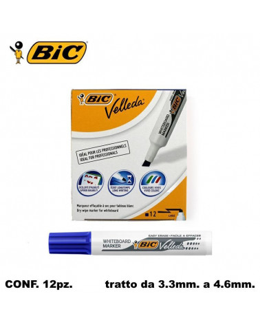 BIC MARCATORE VELLEDA 1791 12PZ. BLU-P.SCALPELLO