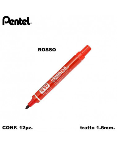 PENTEL MARCATORE N50 12PZ. ROSSO P.TONDA
