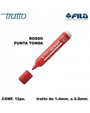 TRATTO MARCATORE MARKER  ROSSO-P.TONDA [12PZ]