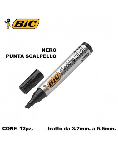 BIC MARCATORE 2300 12PZ. NERO-P.SCALPELLO