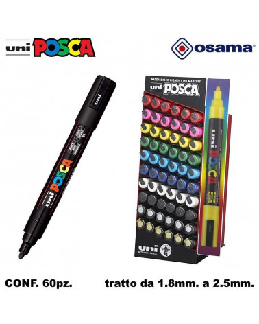 OSAMA MARCATORE UNI POSCA PC5 60PZ. P.MEDIA