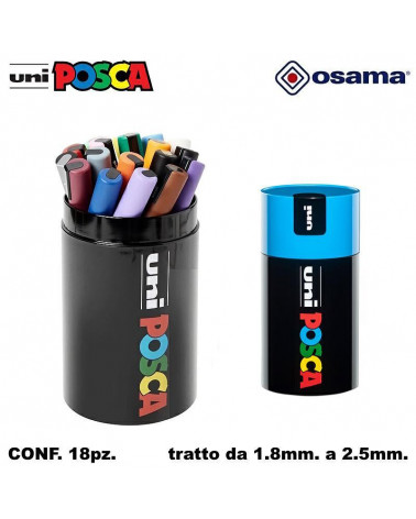 OSAMA MARCATORE UNI POSCA GIFT BOX AZZURRO [18PZ]