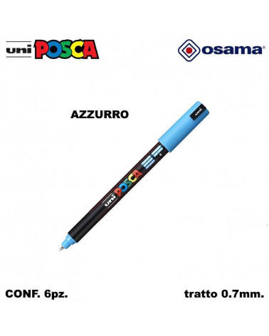 OSAMA MARCATORE UNI POSCA PC1 6PZ. AZZURRO-EXTRA FINE