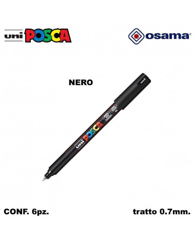 OSAMA MARCATORE UNI POSCA PC1 6PZ. NERO-EXTRA FINE