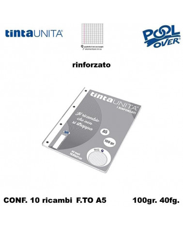 TINTA UNITA RICAMBIO A5 RINFORZATO POOL Q 90432 [10PZ]