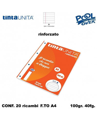 TINTA UNITA RICAMBIO A4 RINFORZATO POOL B 90291 [20PZ]