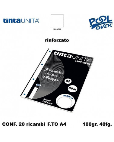 TINTA UNITA RICAMBIO A4 RINFORZATO POOL BIANCO 90299 [20PZ]