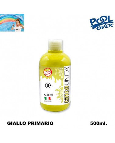 TINTA UNITA TEMPERA PRONTA 500ml.GIALLO PRIMARIO