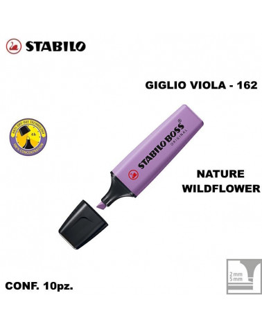 STABILO BOSS NATURE WILDFLOWER GIGLIO VIOLA 162-EVIDENZIATORE [10PZ]