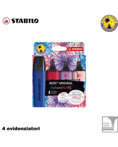 STABILO BOSS NATURE COLORS WILDFLOWER 4col.EVIDENZIATORE