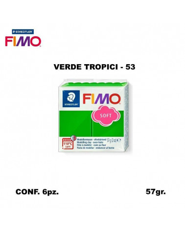 STAEDTLER PASTA FIMO SOFT 8020-53 VERDE TROPICI [6PZ]