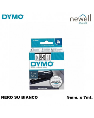 DYMO NASTRO 9MM.X7MT.D1 NERO/BIANCO