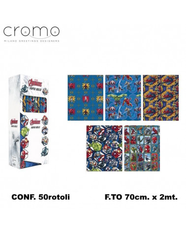CROMO CARTA REGALO ROTOLI DISNEY MARVEL mt.2x0,7 50pz. DY.6681