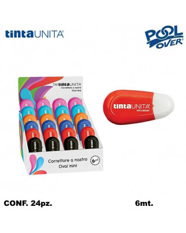 TINTA UNITA CORRETTORE NASTRO OVAL MINI 6mt. 24PZ.